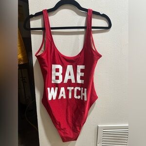 Red BAE WATCH Swimsuit